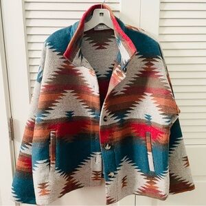 Blue B Southwestern Shacket Jacket Size Large